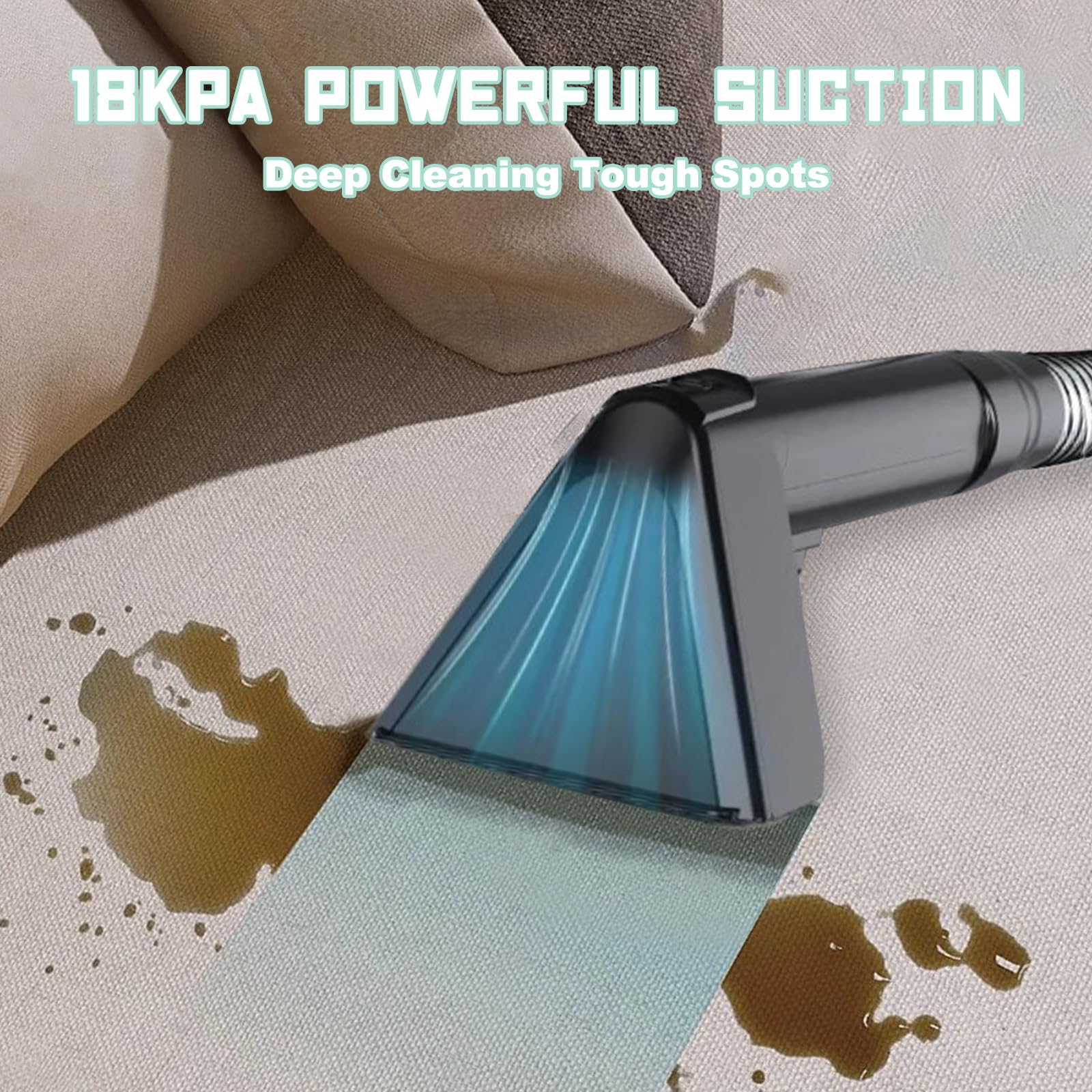 IEVENW portable cleaner side handle demonstrates comfortable grip for extended use.
