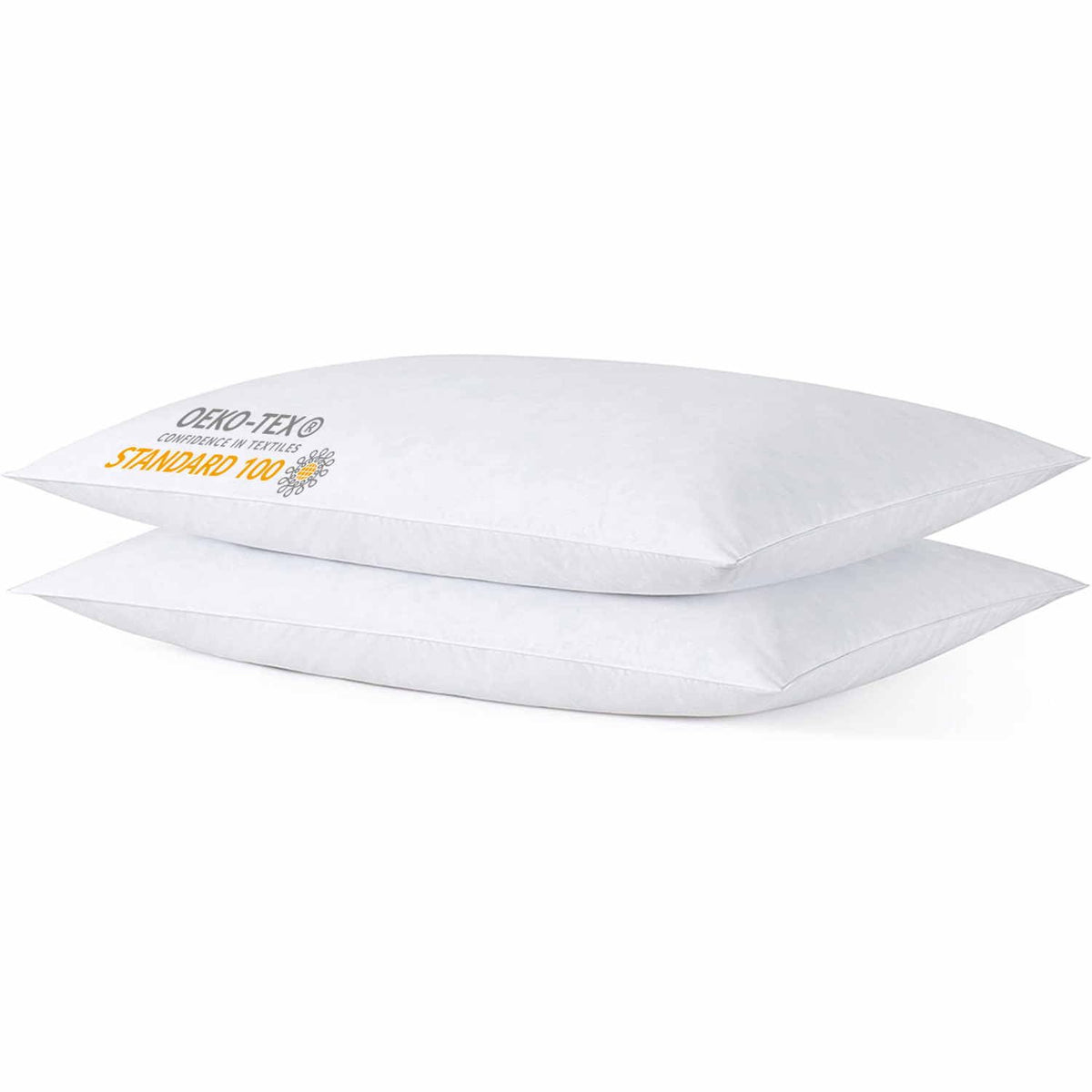 iFaon thin flat pillow front view shows slim 20x26 profile for stomach sleepers
