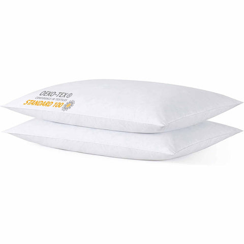 iFaon thin flat pillow front view shows slim 20x26 profile for stomach sleepers