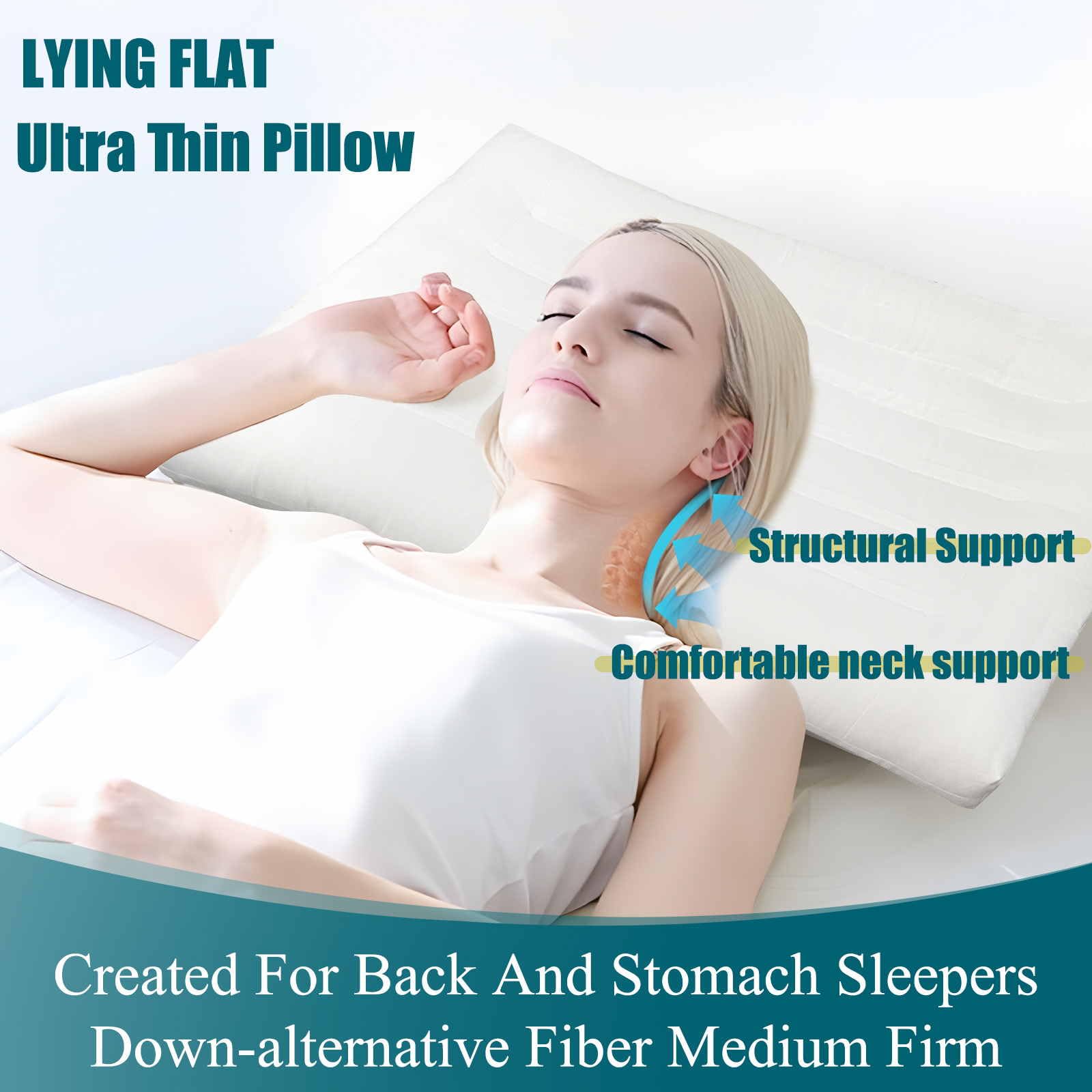 ifaon Ultra Flat Pillow baffle-box interior showing even fill distribution.