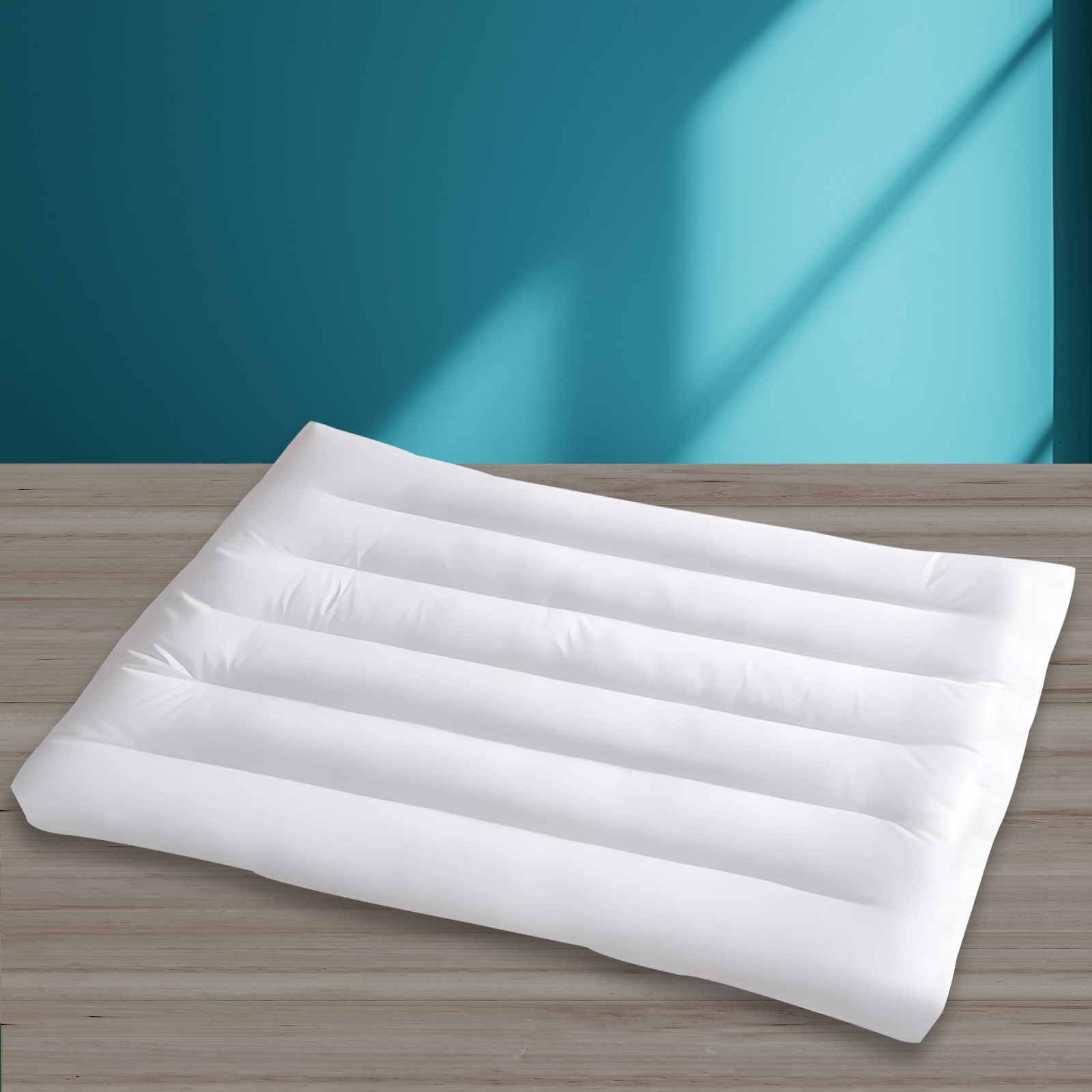 ifaon Ultra Flat Pillow front view showing low-profile support for back sleepers.