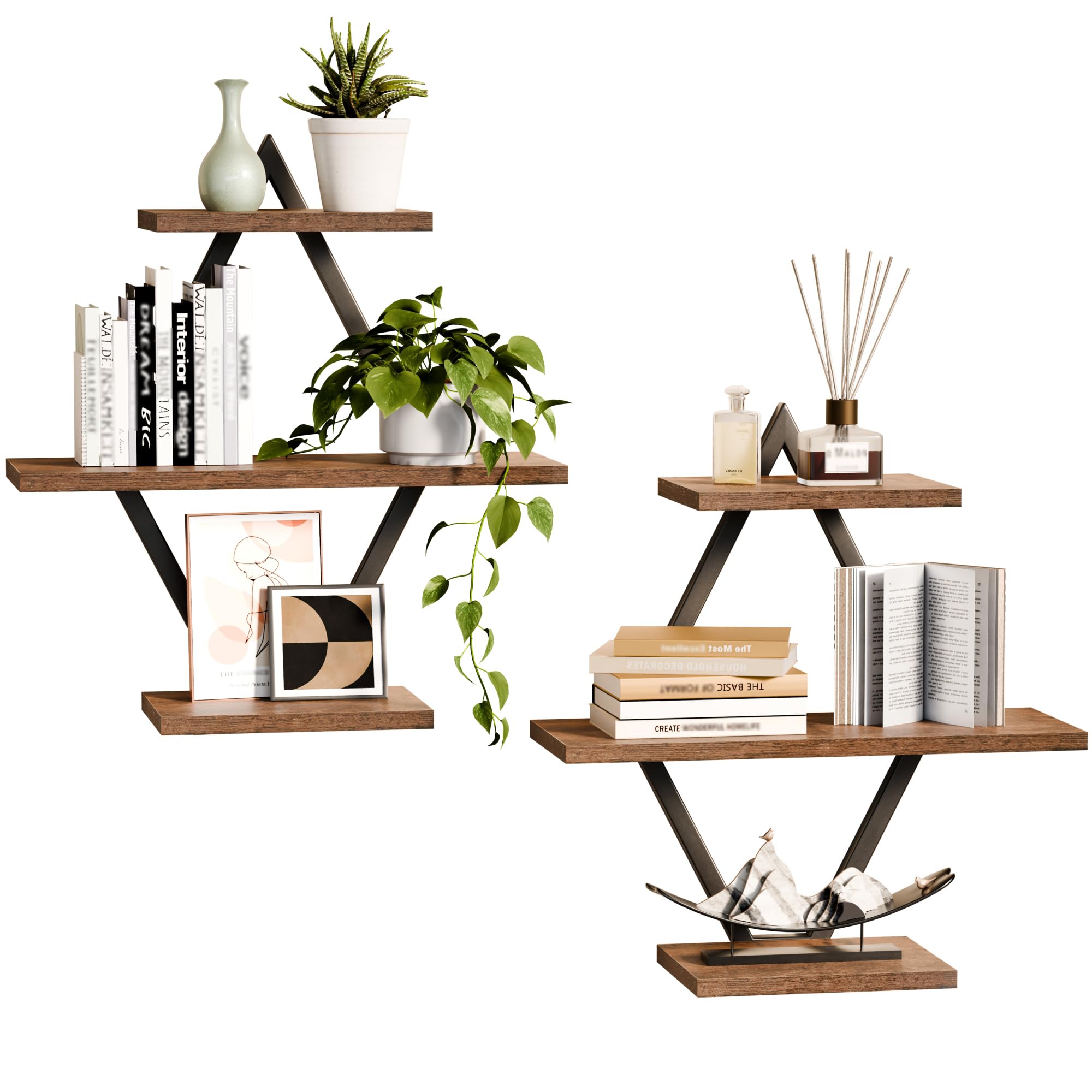 iFaveorr decorative shelves for plants and photos on walls.