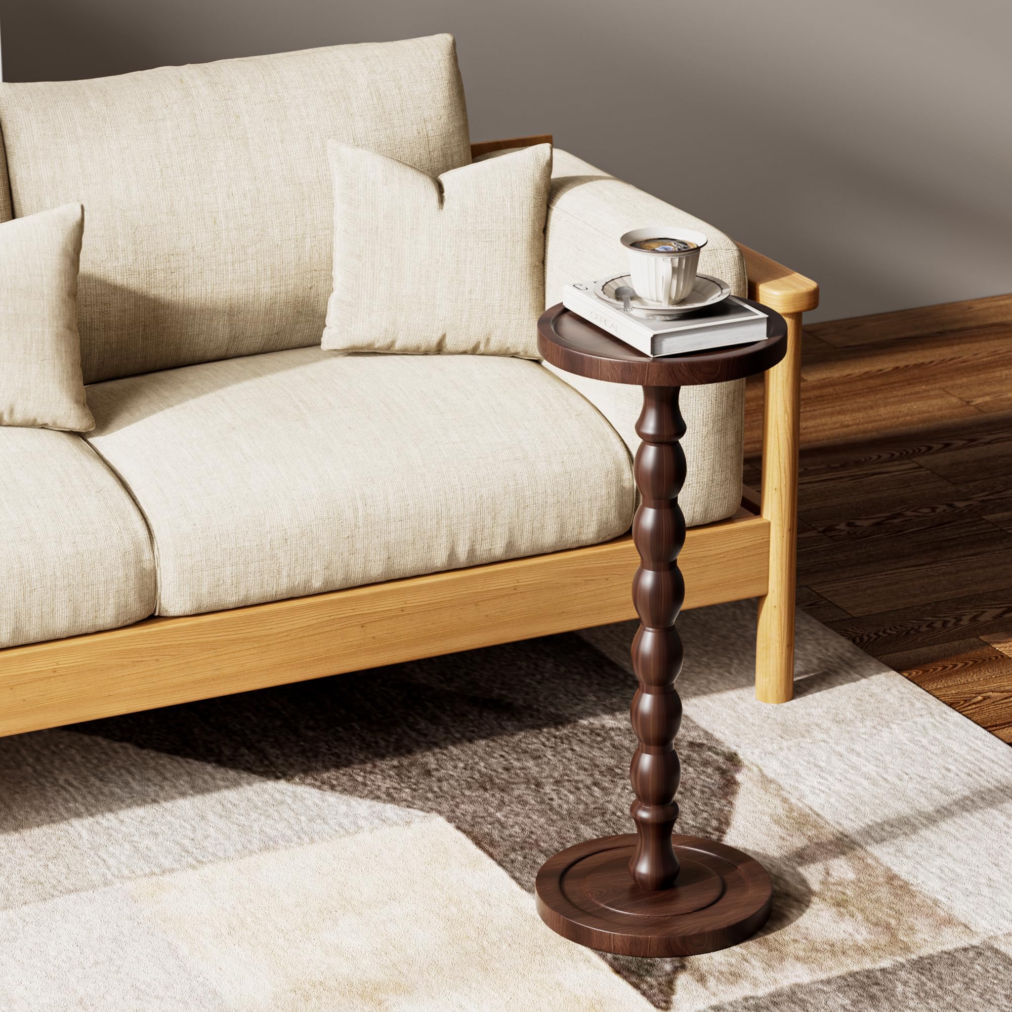 iFaveorr solid wood drink table waterproof-coating simplifies cleaning and upkeep.