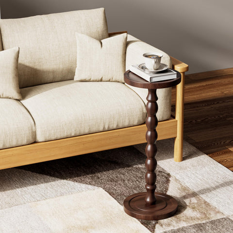 iFaveorr solid wood drink table waterproof-coating simplifies cleaning and upkeep.