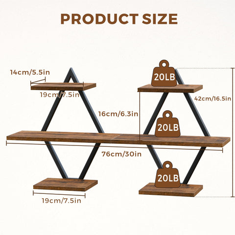 iFaveorr rustic brown wall shelves add warmth and versatility.