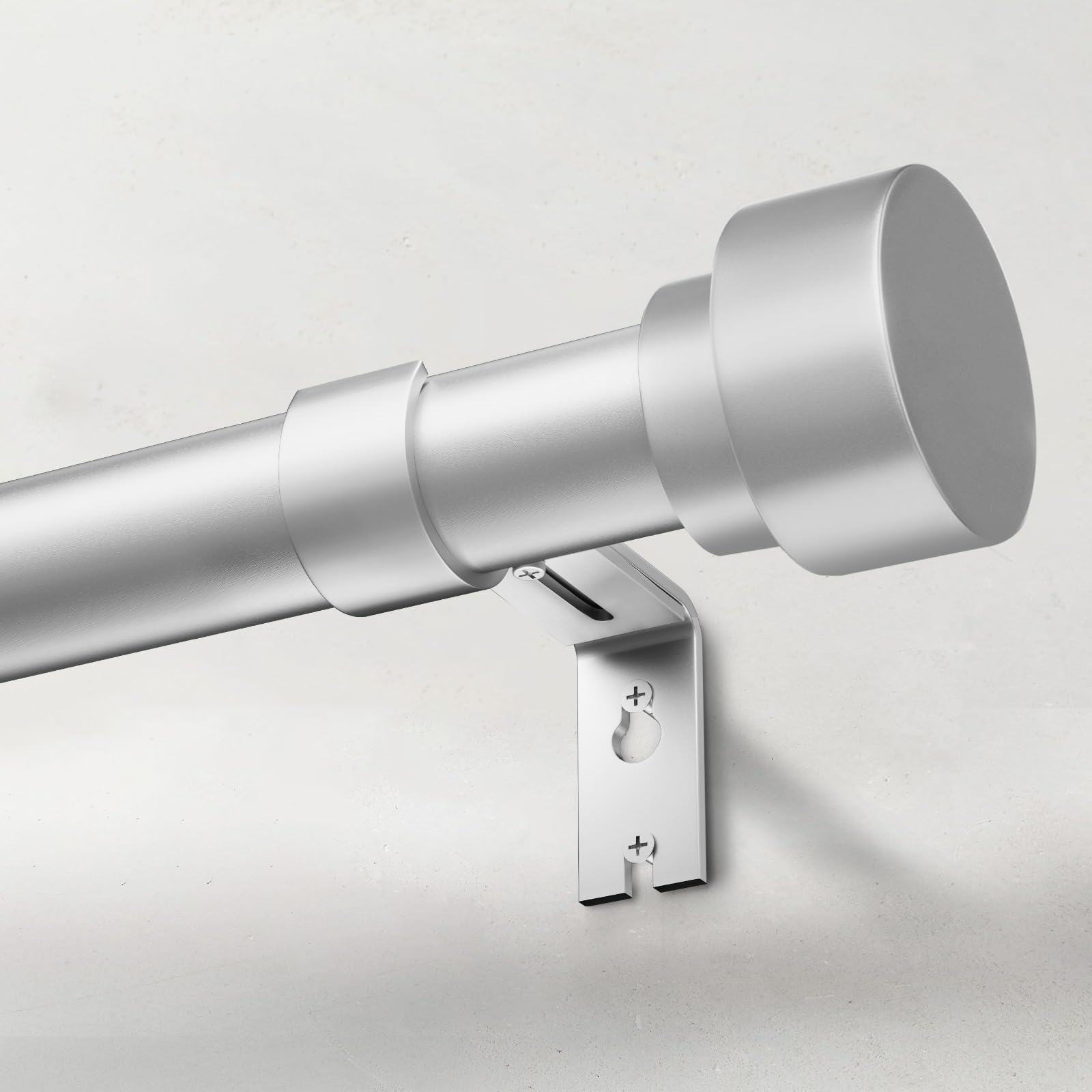 IFELS heavy-duty curtain rod assembly in silver provides sturdy support for heavy drapes.