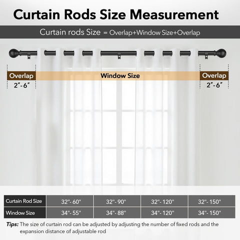 IFELS 1-inch diameter curtain rod in matte black suits modern interiors.