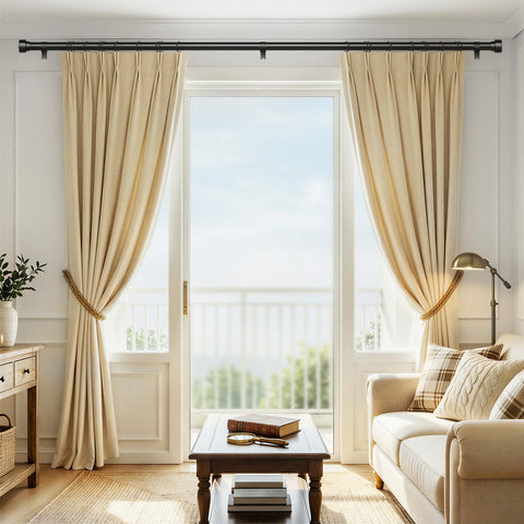IFELS 2-pack curtain rod on large window ideal for wide openings