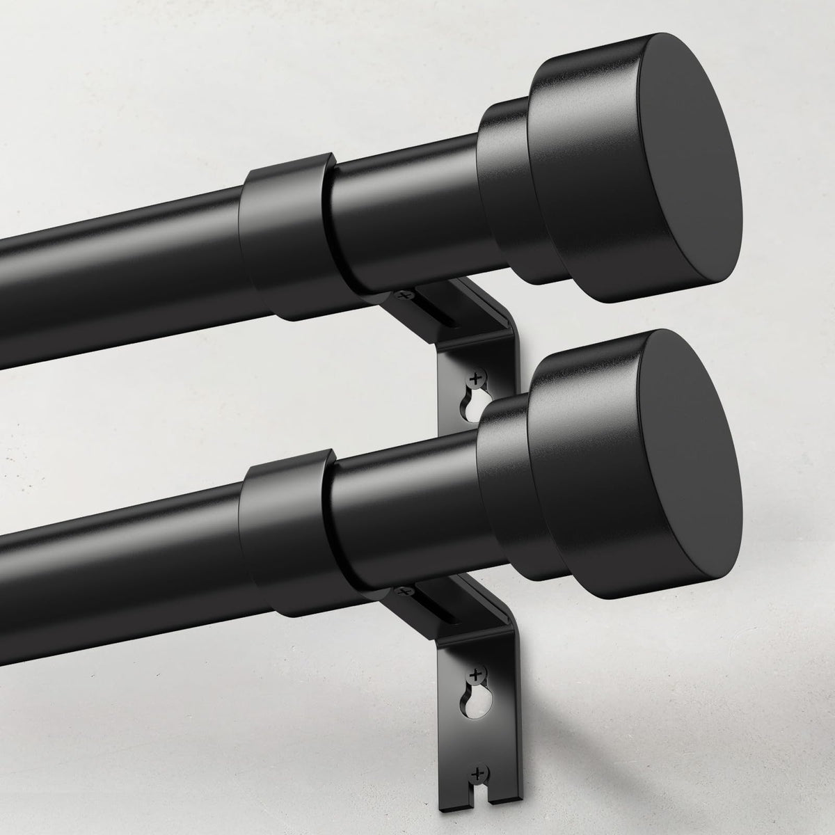 IFELS 2-pack heavy-duty curtain rods left view showing sturdy build for heavy drapes