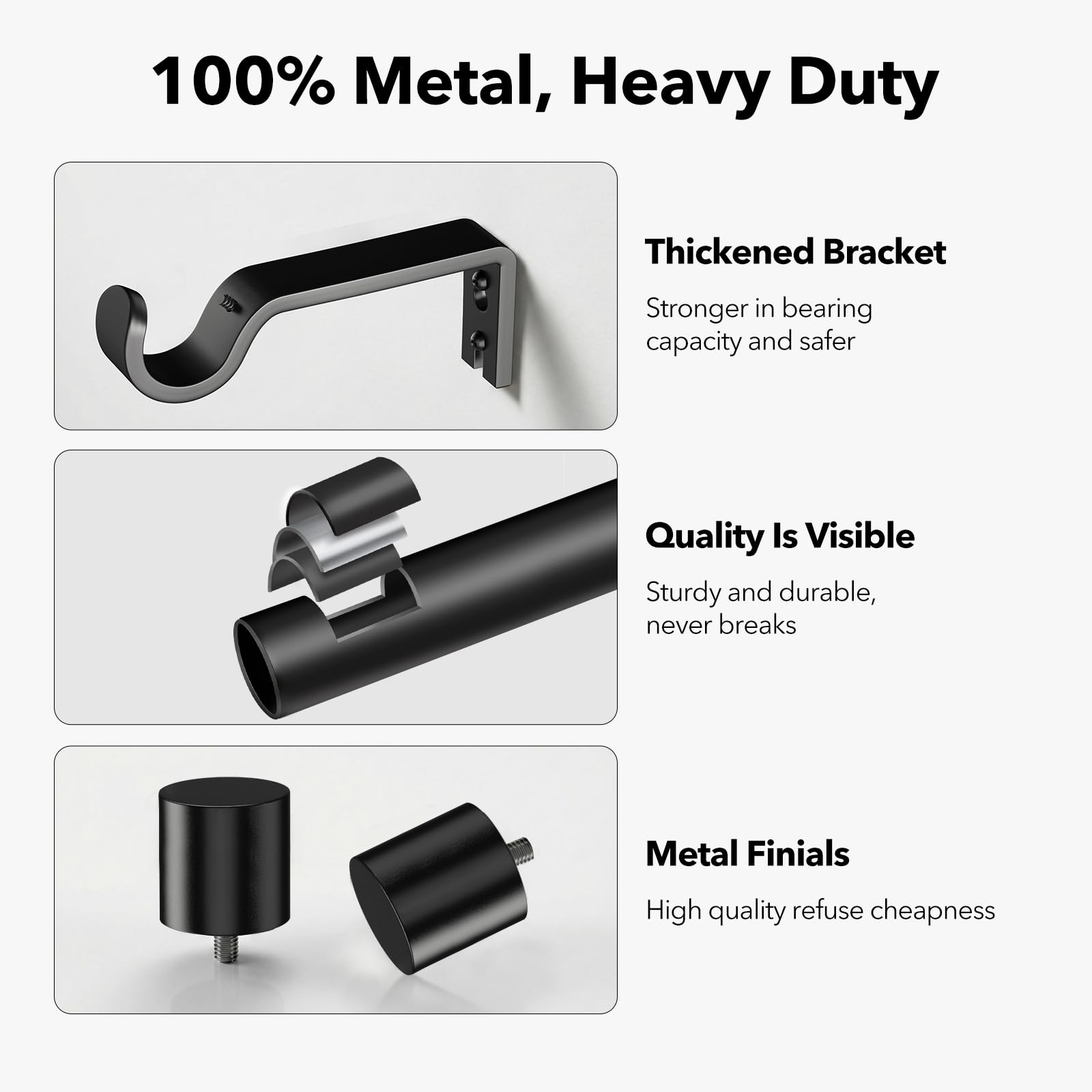 IFELS adjustable 32-90 inch curtain rod fits many window sizes