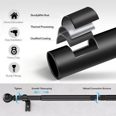 IFELS adjustable curtain rod being installed for easy setup.