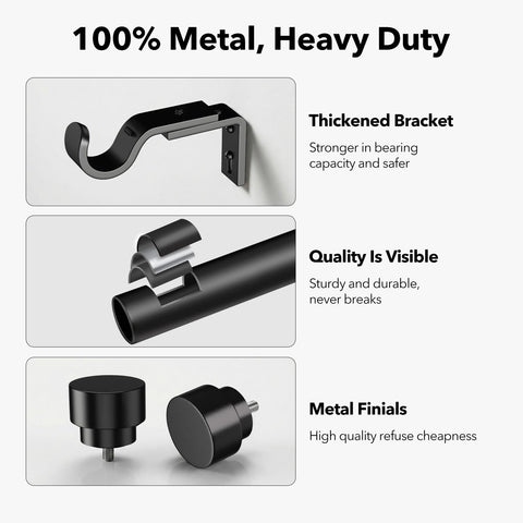 IFELS curtain rod 1-inch diameter close-up reveals smooth wear-resistant coating for lasting durability.