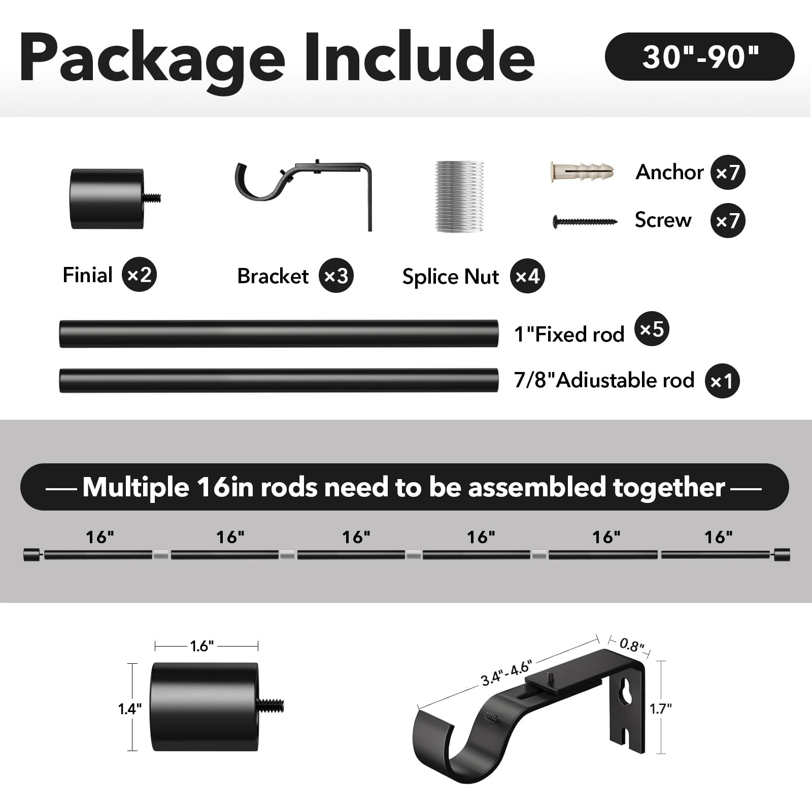 IFELS durable metal rod resists bending and sag for long-lasting use