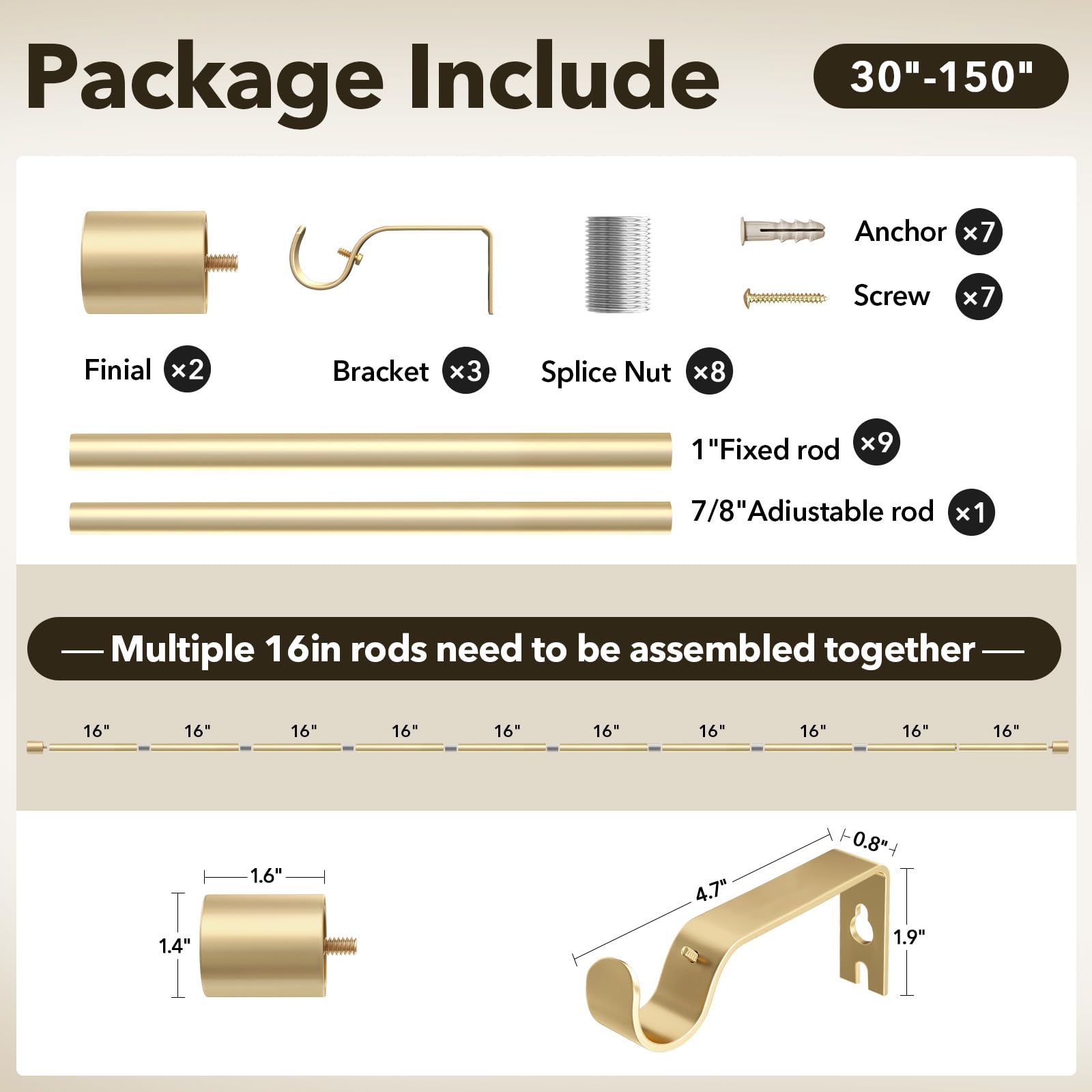 IFELS easy-install drapery rod kit for quick setup