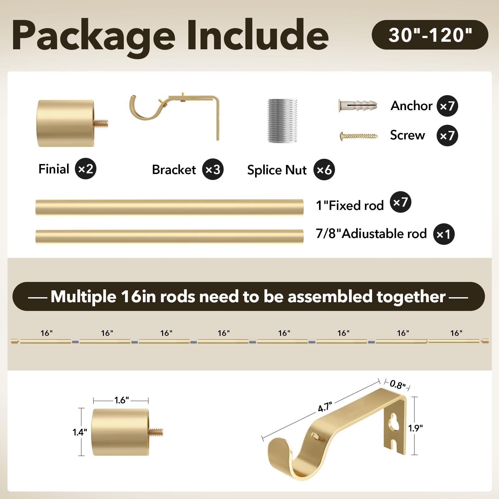 IFELS complete installation kit includes rod, brackets, screws, and instructions.