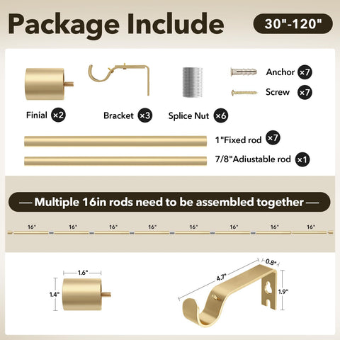 IFELS complete installation kit includes rod, brackets, screws, and instructions.