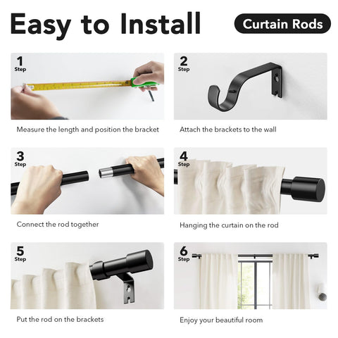 IFELS farmhouse-industrial style curtain rod enhances cozy living spaces