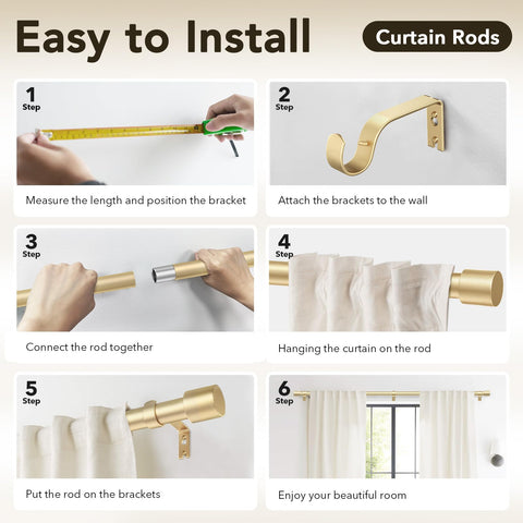 IFELS farmhouse-style room with gold rod complementing warm decor