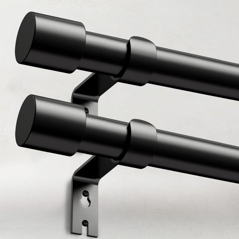 IFELS heavy-duty curtain rod set installed for sag-free drapery
