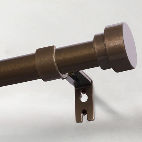 IFELS heavy-duty bronze curtain rod in angled view, supports heavy drapery with lasting strength.