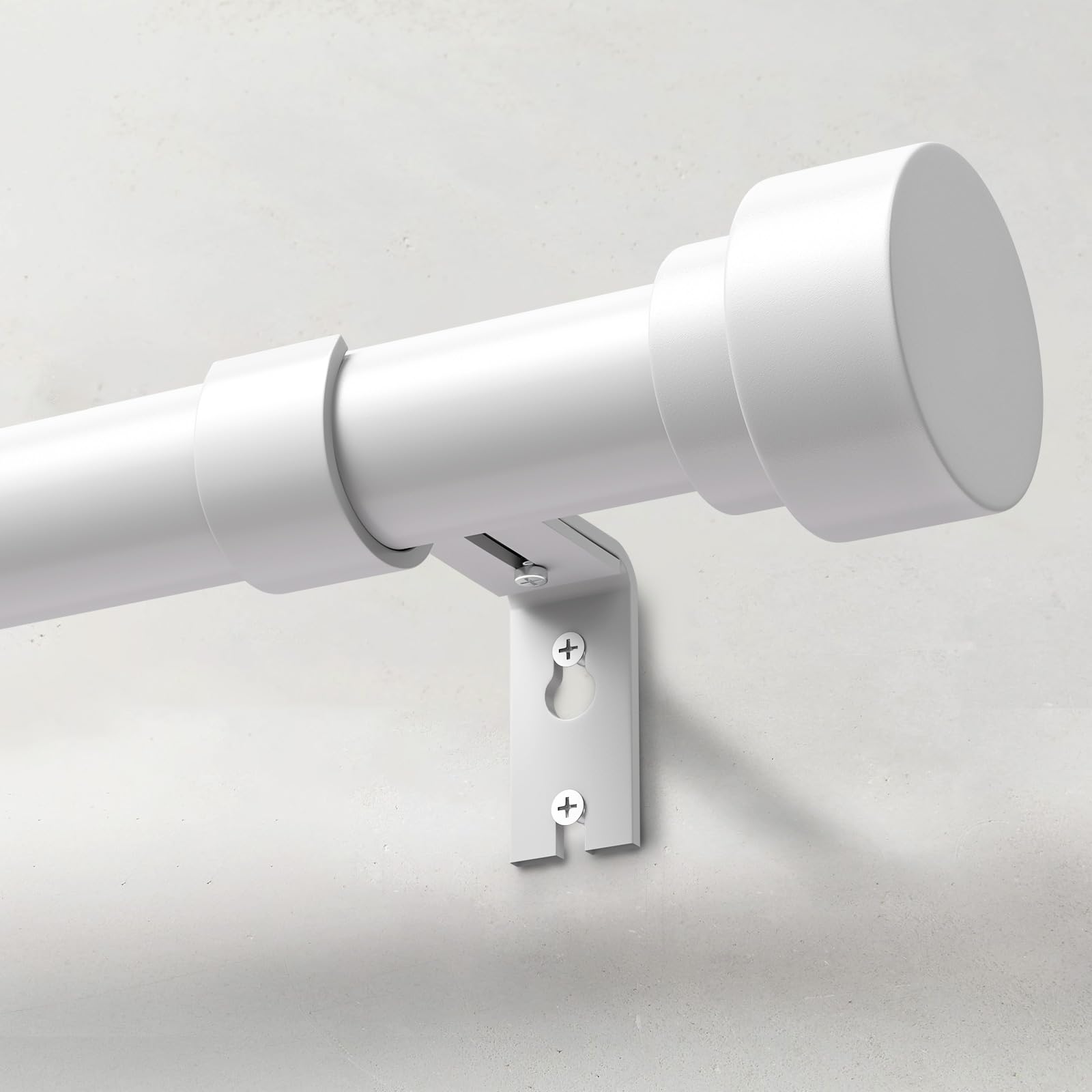 IFELS heavy-duty curtain rod white full set ready for window installation