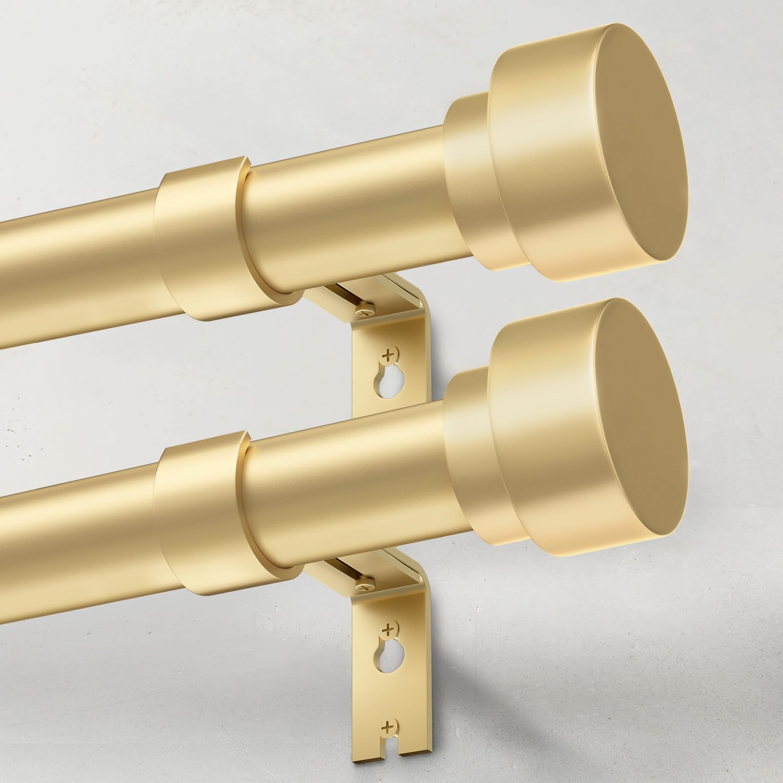 IFELS heavy-duty curtain rods with gold finish provide sturdy support for heavy drapes.
