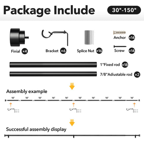 IFELS length range 30-150 inches accommodates many window sizes.