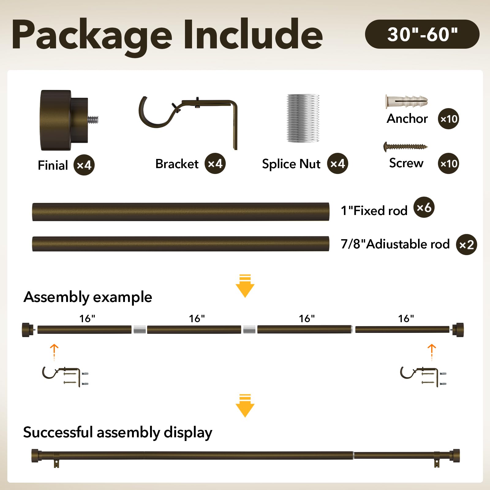 IFELS two-pack curtain rod set suits living rooms and bedrooms with versatile style