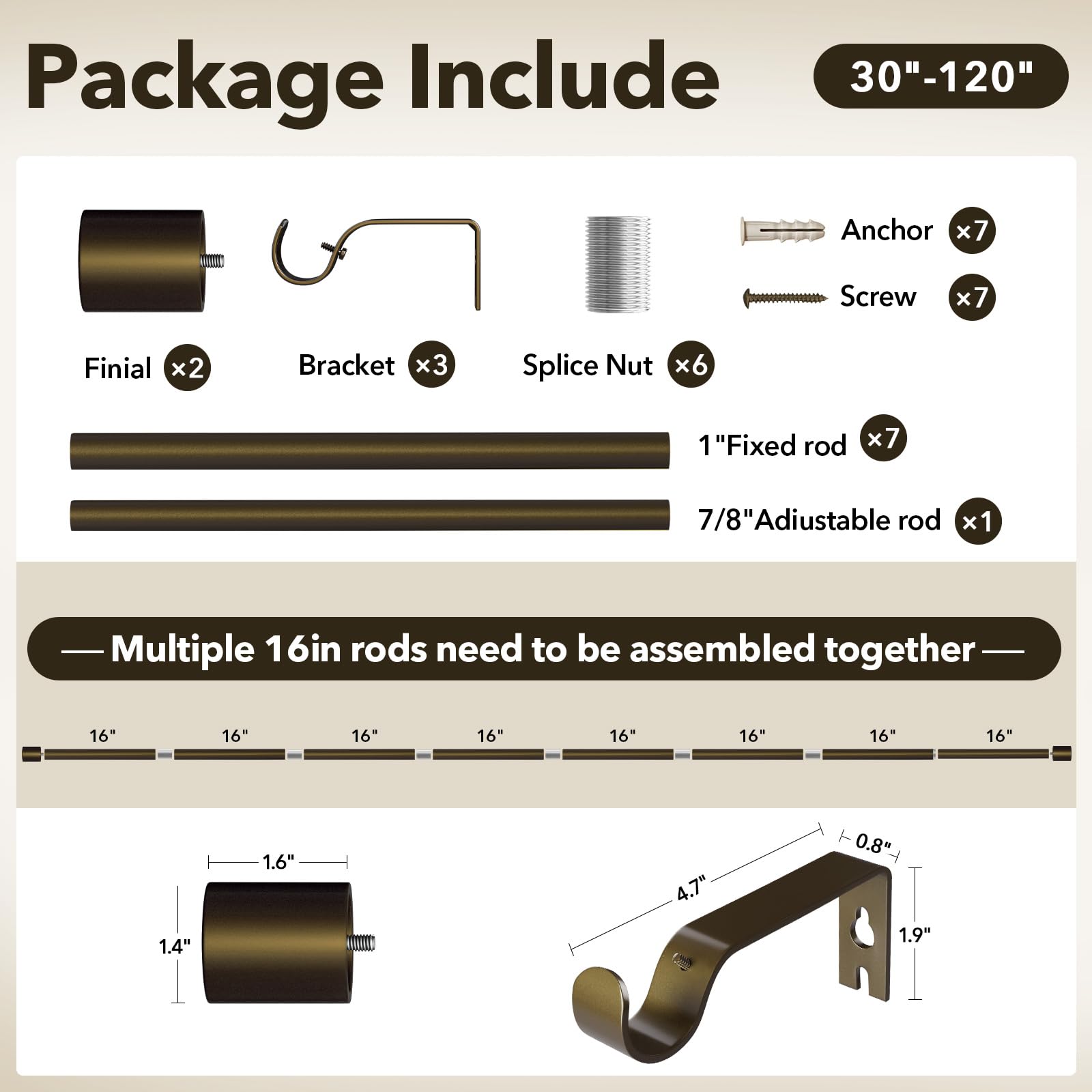 IFELS outdoor bronze rod application withstands outdoor use with sturdy construction.