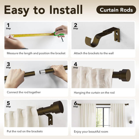 IFELS 1-inch rod diameter offers strong support for curtains.