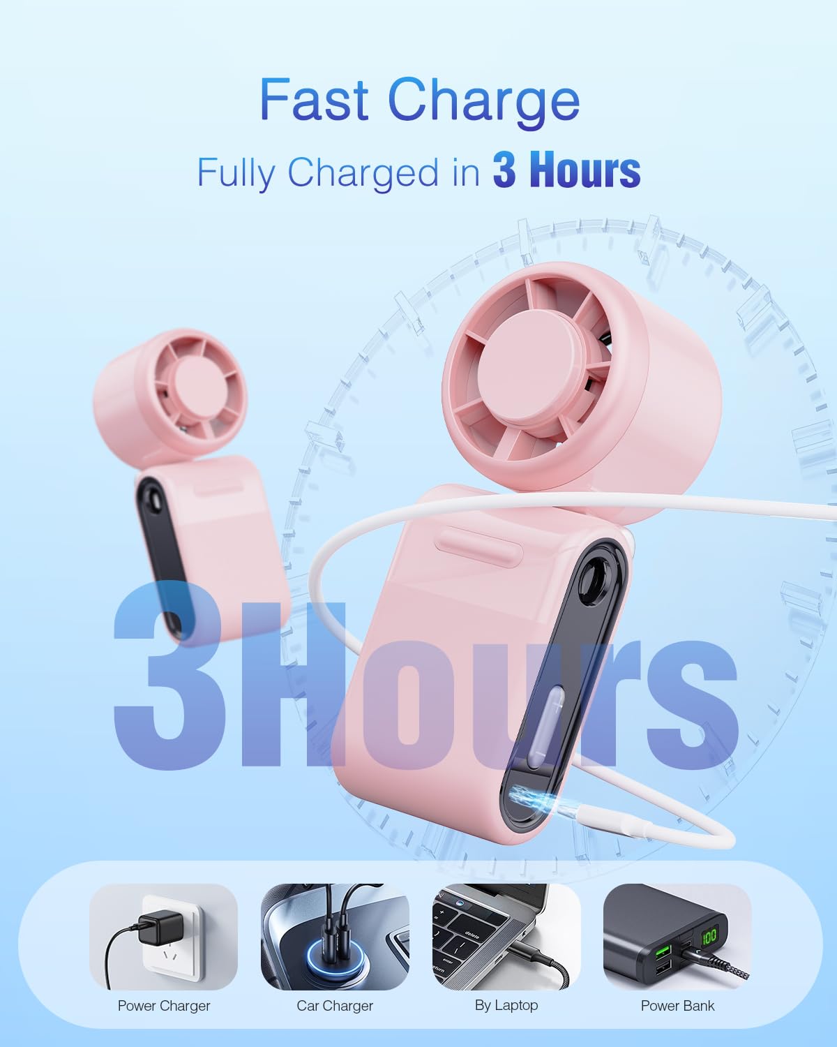 iFunSky 4000mAh rechargeable battery powers long cooling sessions