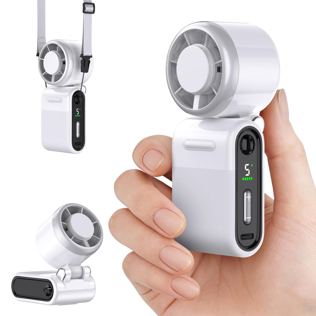 iFunSky mini fan in compact-pocket mode delivers cooling on the go.