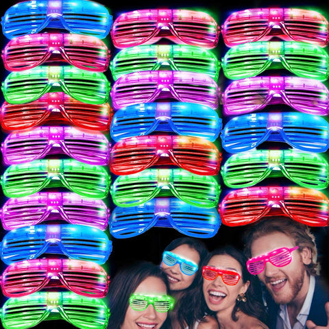 Igeekid 50-pack LED glasses glow for neon parties with varied color options.