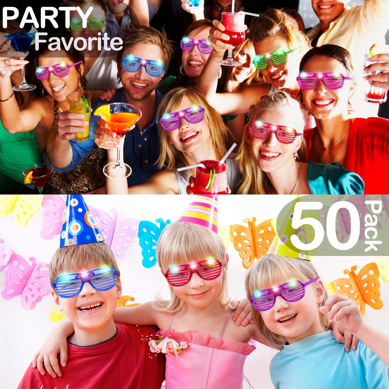 Igeekid LED glasses provide clear vision with no glare and UV-free glow.