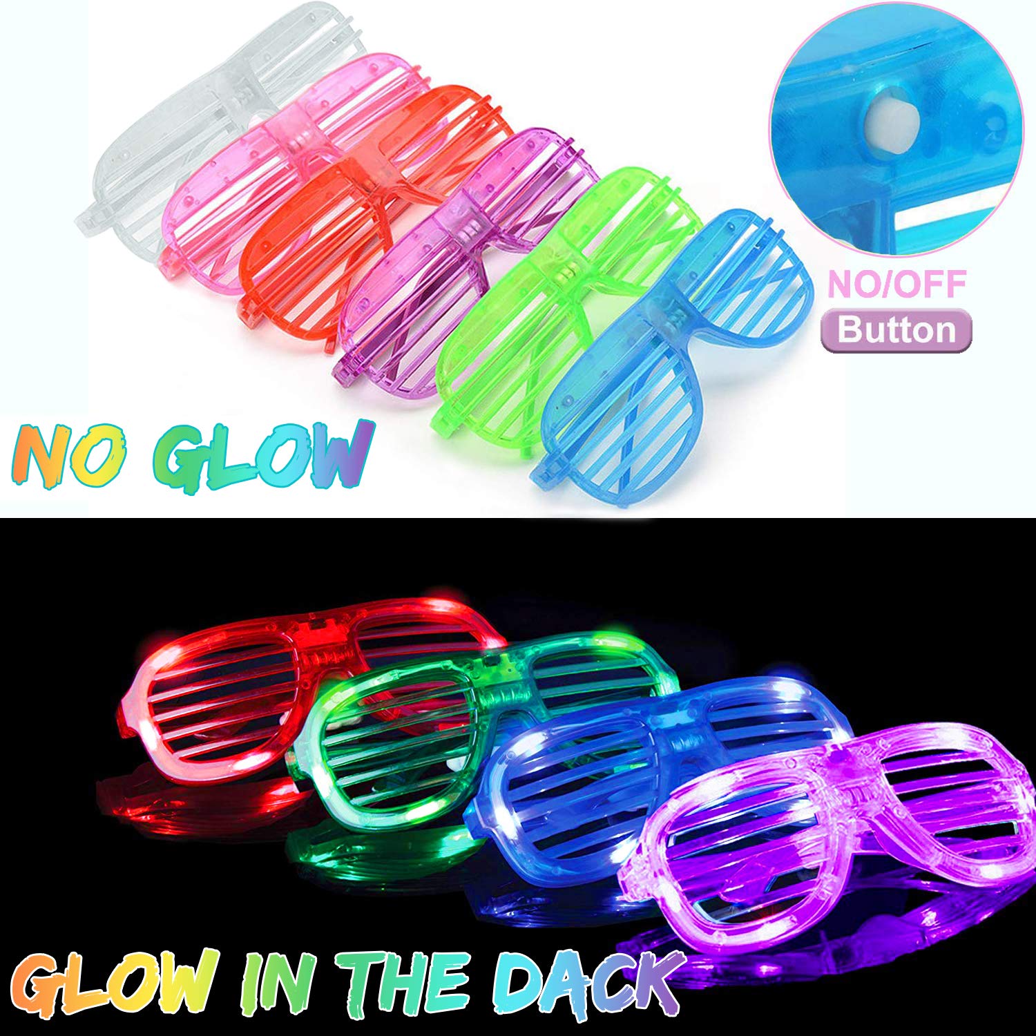 Igeekid out-of-the-box glow glasses for instant party lighting.