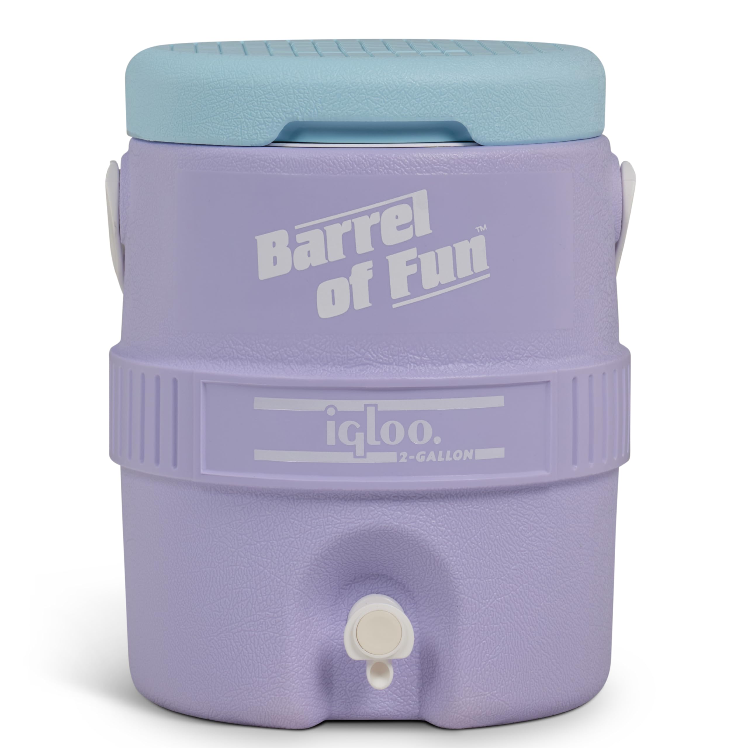Igloo backyard party scene showcases easy beverage serving.