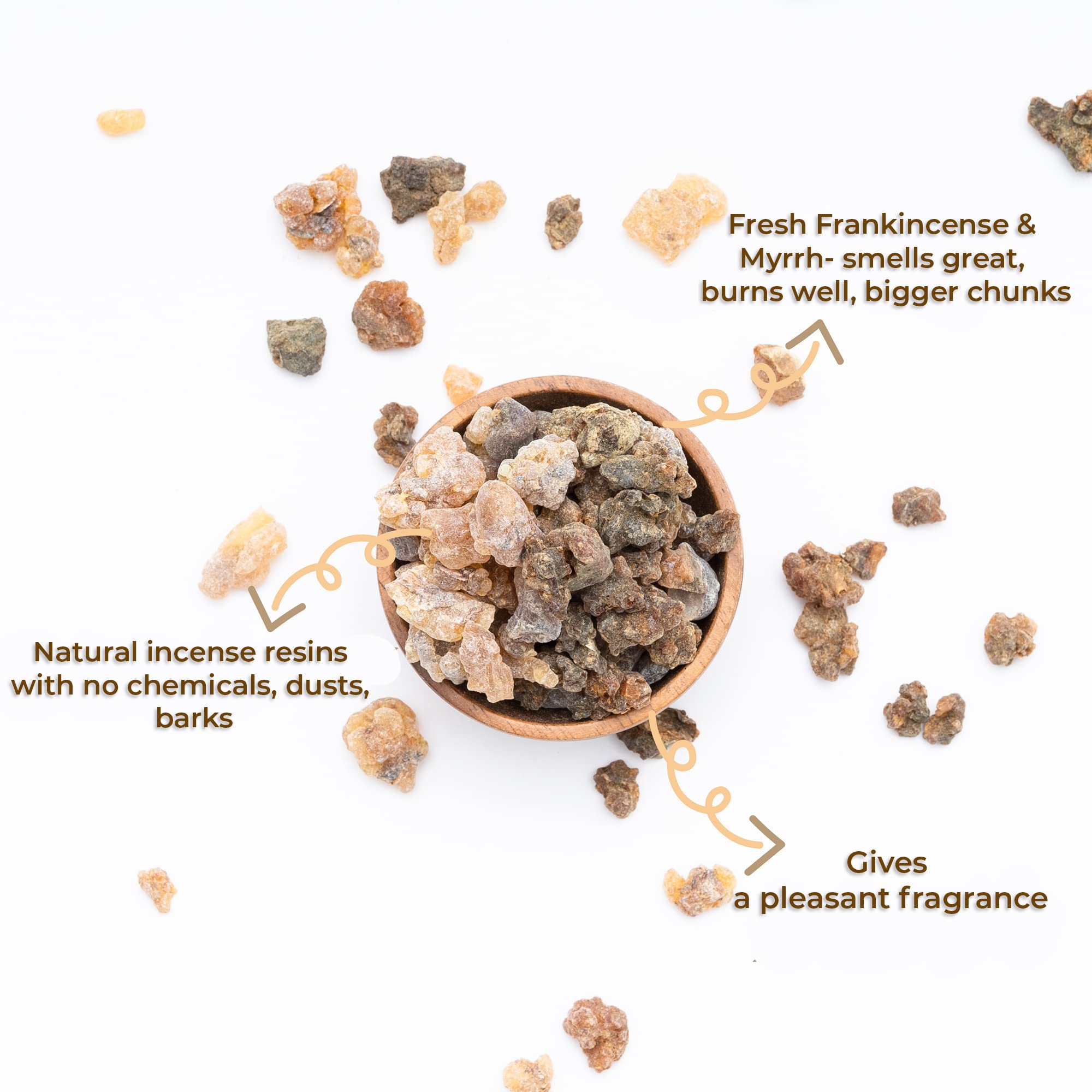Igneous Frankincense and Myrrh resin close-up showing natural texture