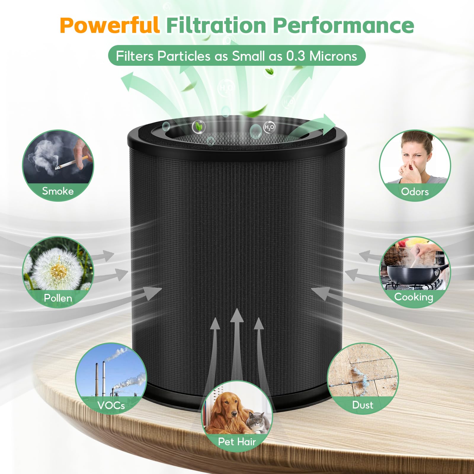 IGNISFLARE 130i filter diagram illustrates pre, HEPA, and carbon layers