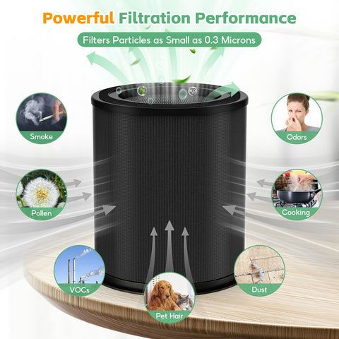 IGNISFLARE 130i filter diagram illustrates pre, HEPA, and carbon layers