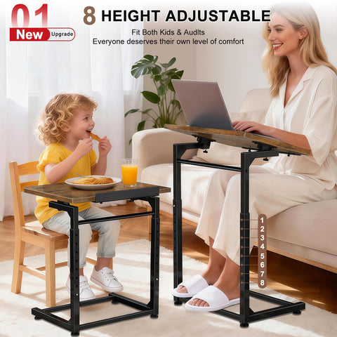 IHAITUN TV Tray Table folds for compact storage beside furniture.