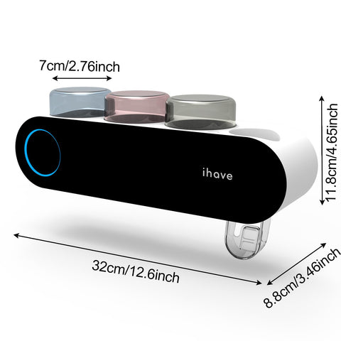 IHAVE black wall-mount toothbrush holder adds sleek, space-saving organization.