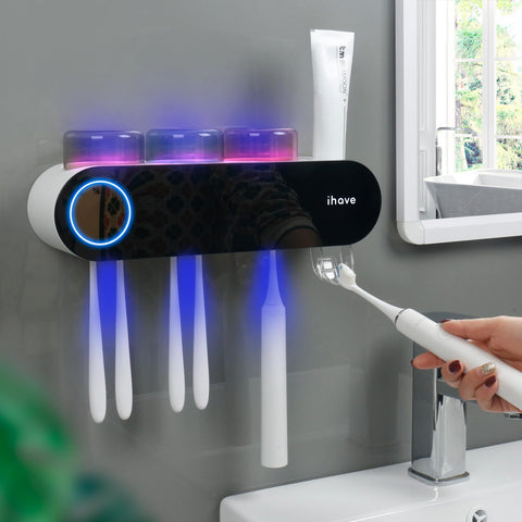 IHAVE six toothbrush slots fit for the whole household and extra storage.