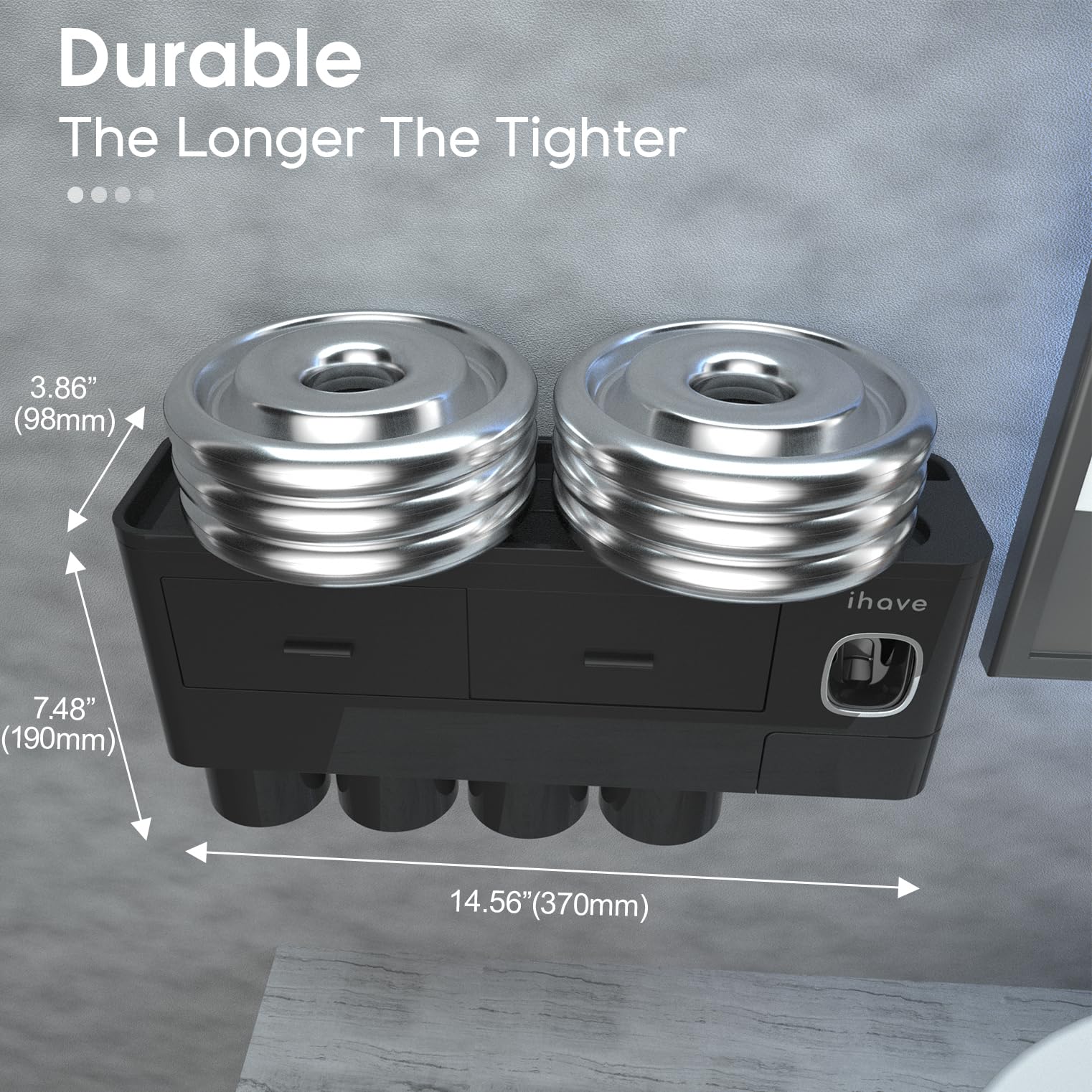 iHave four magnetic mouthwash cups with upside-down drain for cleanliness