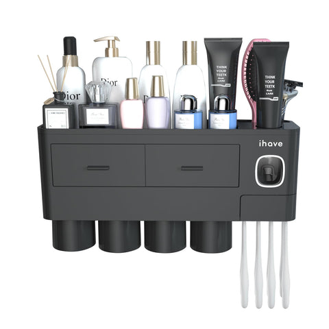 iHave bathroom organizer with two drawers stores cosmetics and essentials