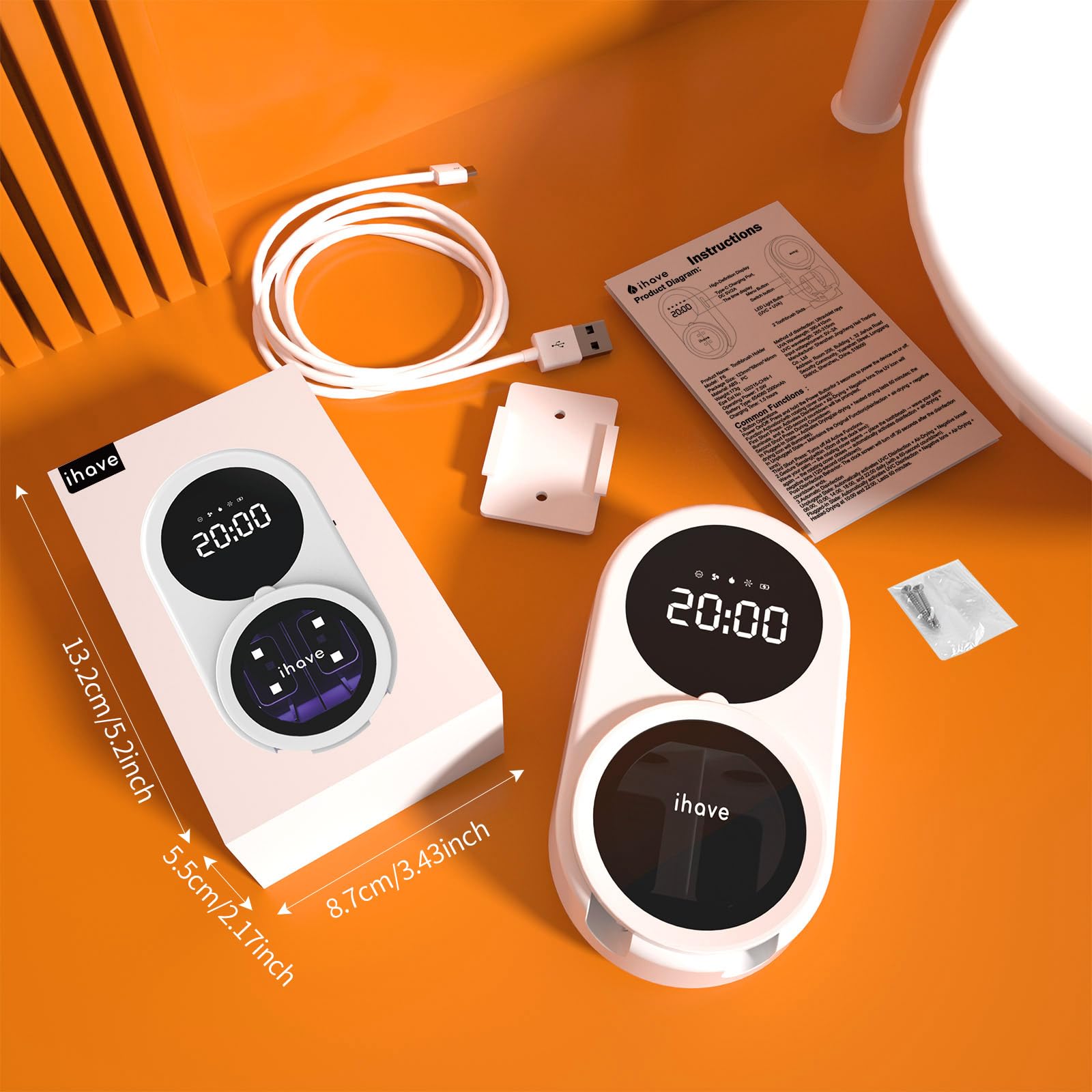 ihave adhesive mounting with screws ensures secure bathroom installation.