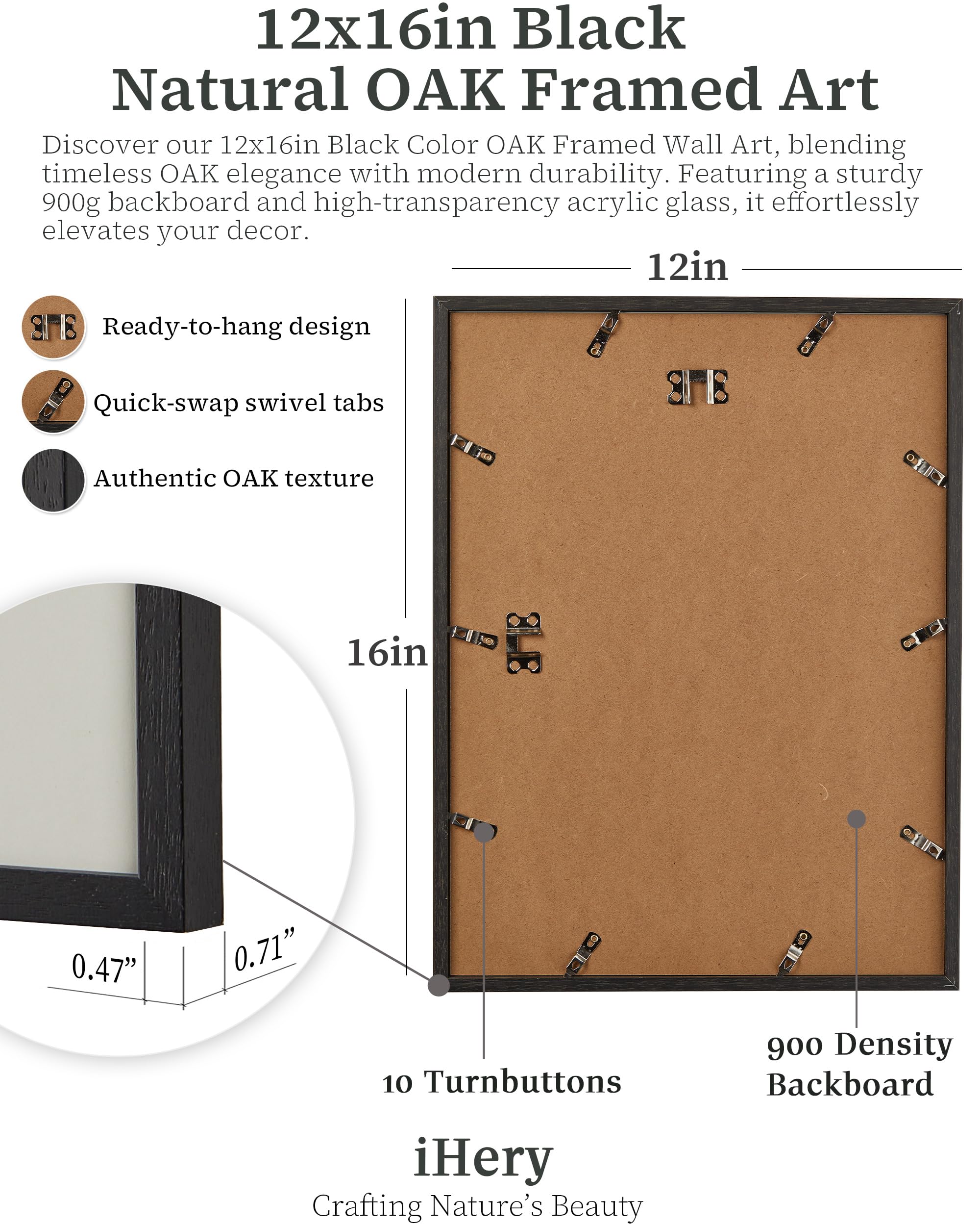 iHery 12x16 canvas fits bathrooms, dorms, bedrooms, and living spaces.