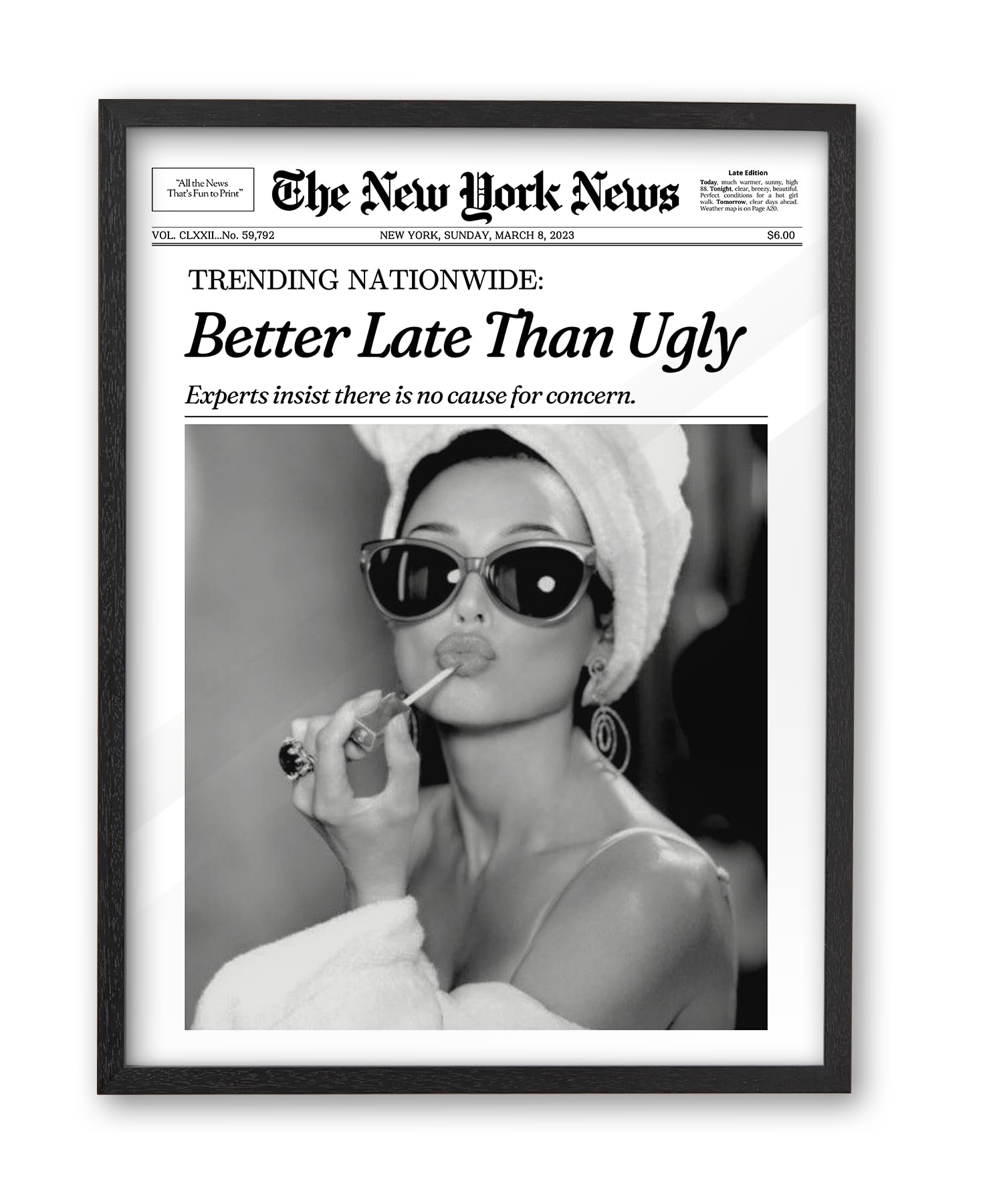 iHery Audrey Hepburn wall art 12x16 for stylish dorms and bathrooms.