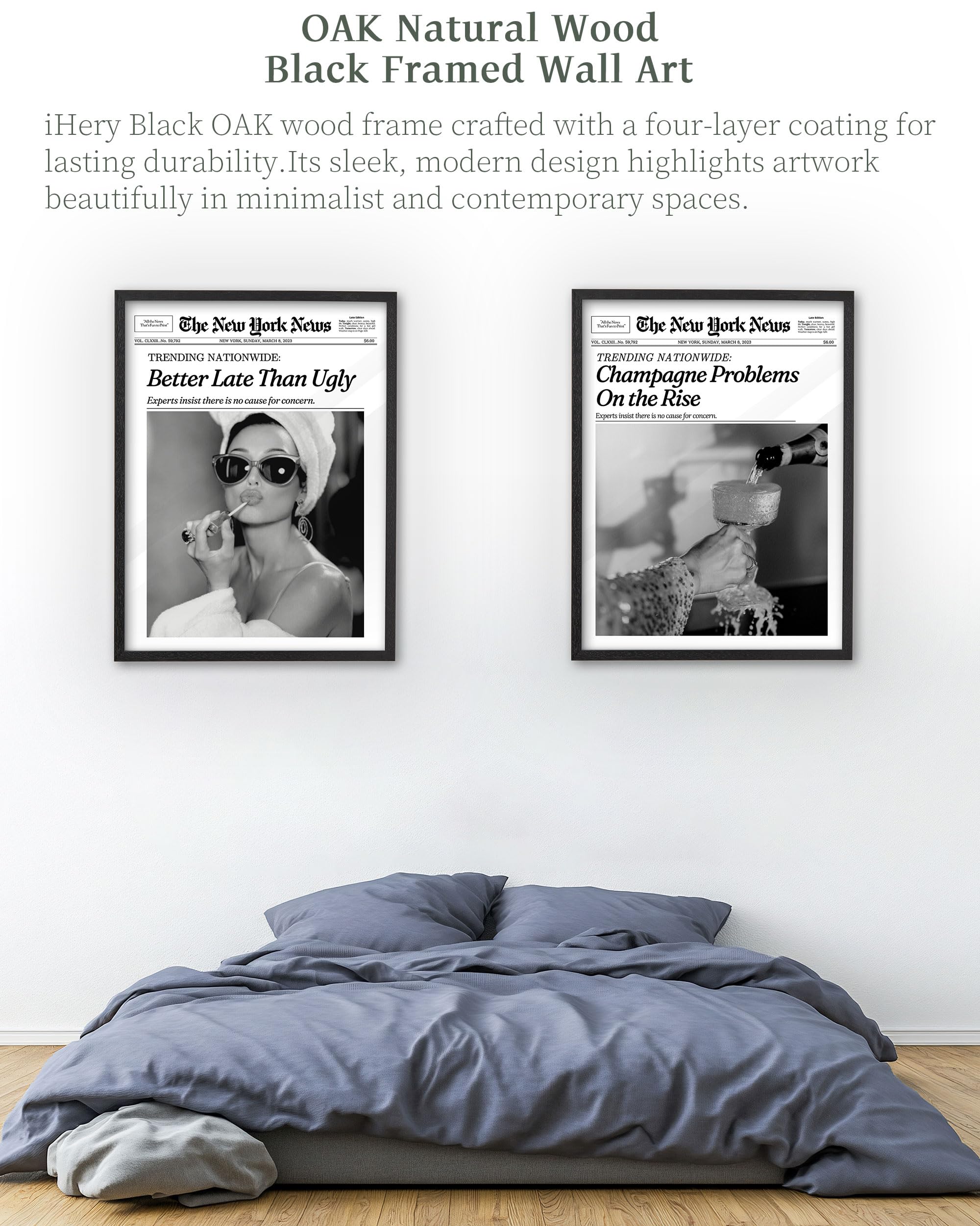 iHery vintage wall art adds personality to girly dorms and bedrooms.