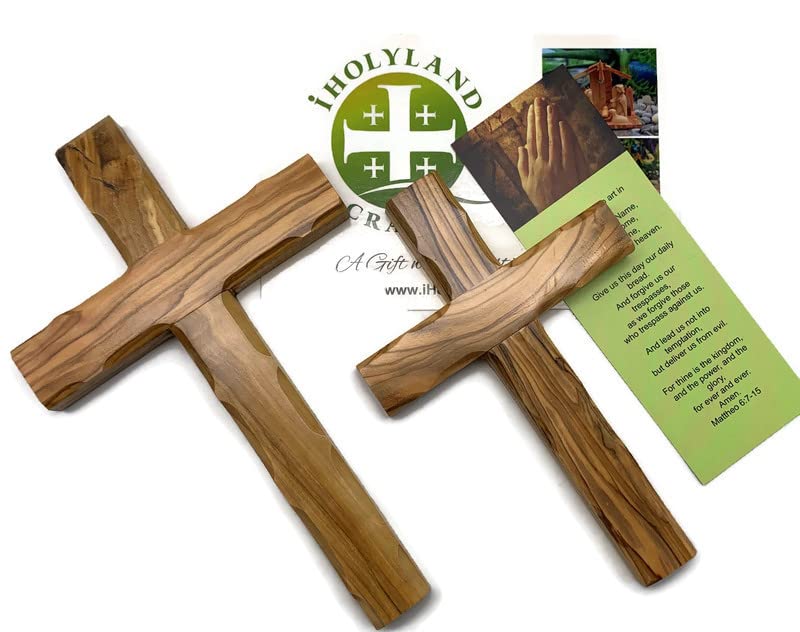 Wall hanging cross display showing easy installation on home decor wall.