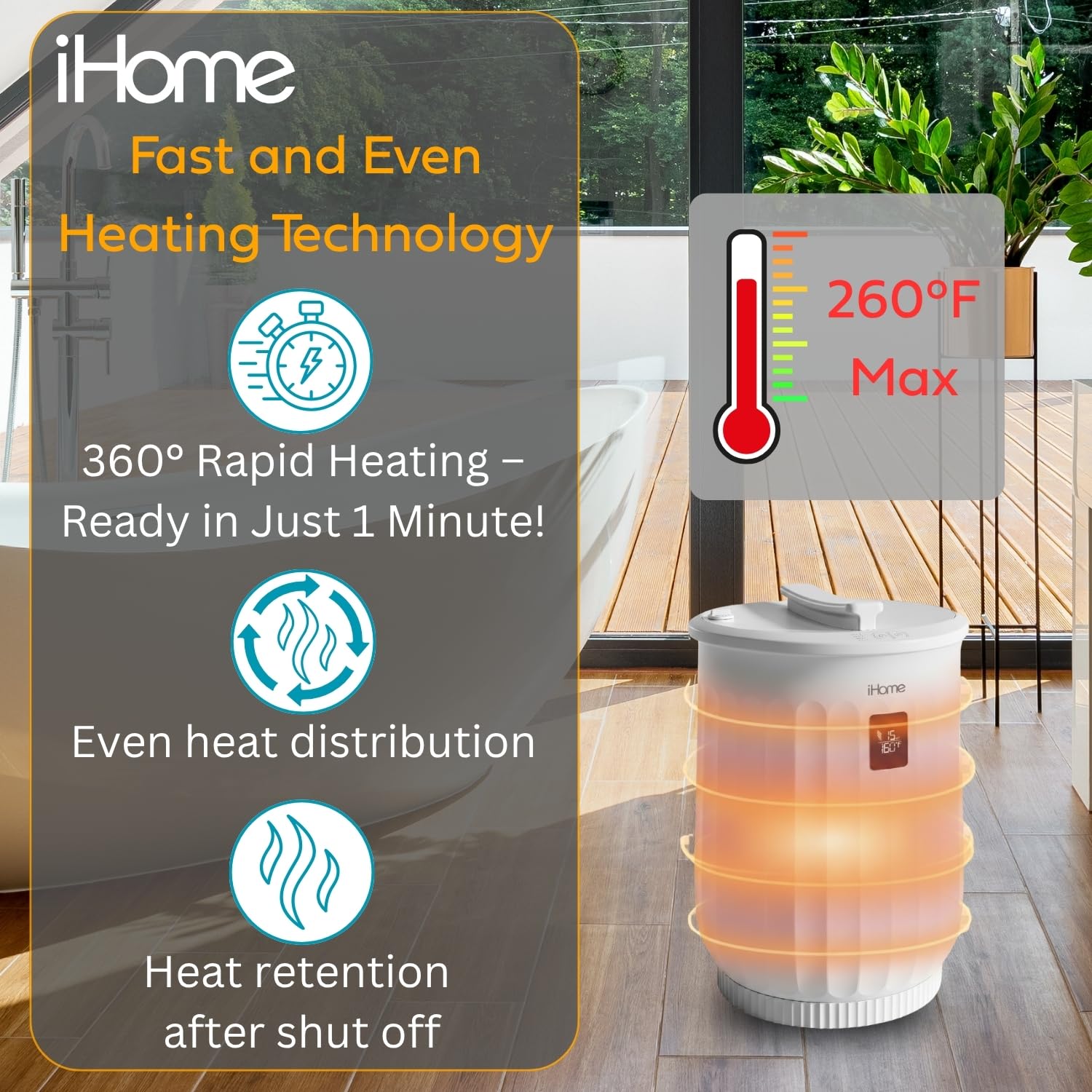 ihome Luxury 20L towel warmer aroma pod ready to infuse fragrance